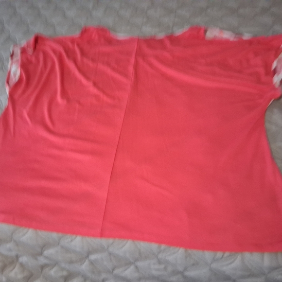 Faded Glory Red and Cream Sequin front Striped Blouse top plus size 3X 22-24 - Picture 6 of 7